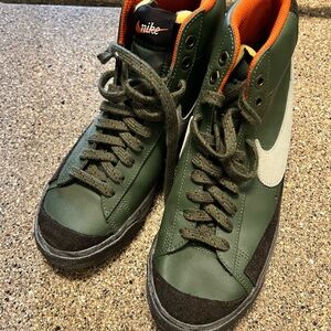Nike Olive and Orange High-Top Sneakers